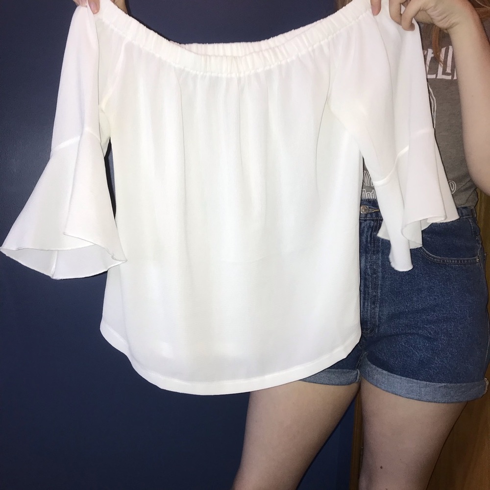 White off the shoulder top